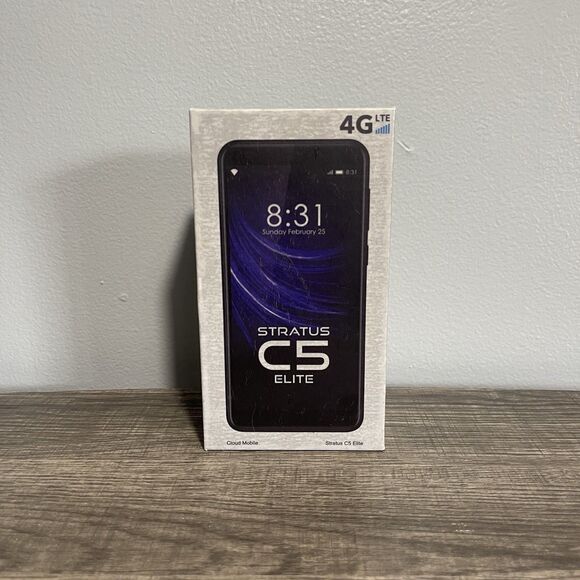 Stratus C5 Elite Cloud Mobile 4G 16GB Black Smartphone -New Open Box. - Picture 1 of 6